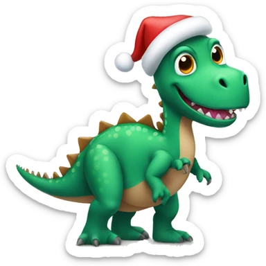 Christmas dinosaur sticker