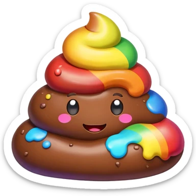 Rainbow poop Chocolaty  sticker