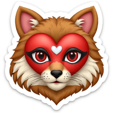 La melena del león cara de zorro ojos de corazon sticker