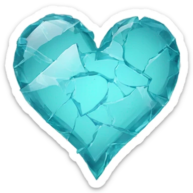 broken glass heart sticker