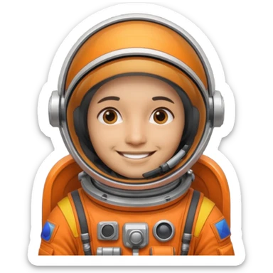Engineer in an orange astronaut suit sticker