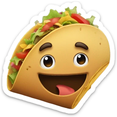 brown skined mexican laughing with a taco sticker
