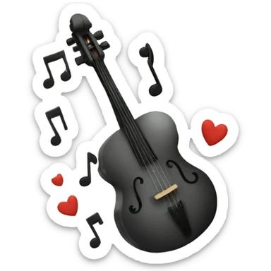 Un coeur traversé par une note de musique  sticker