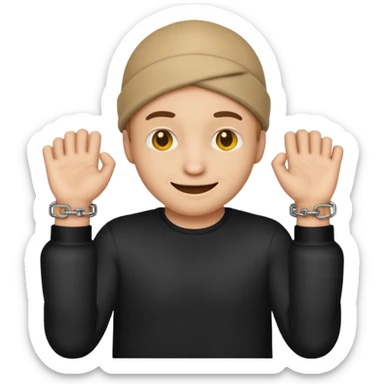 A emoji robber but The police handcuffs him sticker