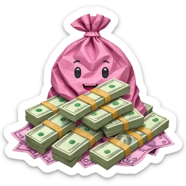 Money pink sticker