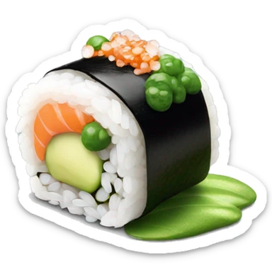 sushi with dollop of wasabi on top sticker