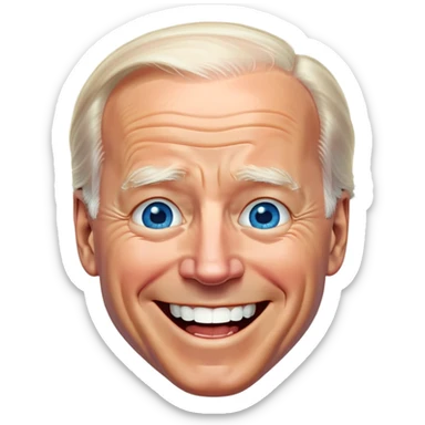 Joe Biden blue eyes laughing sticker