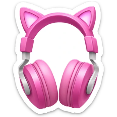 Pink headphones with cat ears sticker