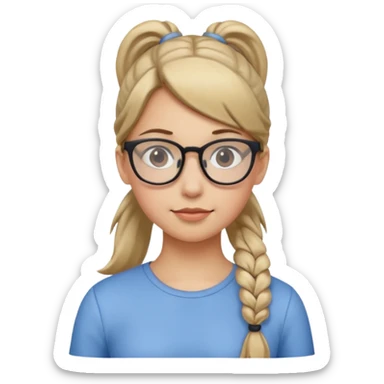 Ponytail Girl with Glasses sticker