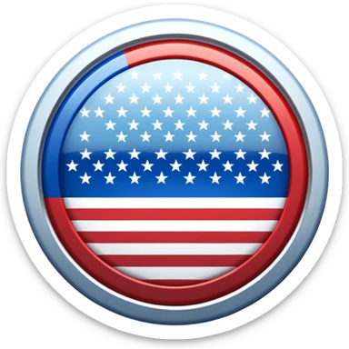A Circle Shield With American Flag Printed On It sticker