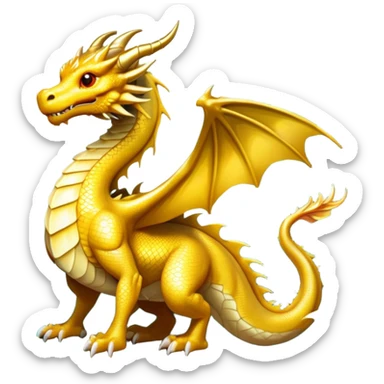 Gold dragon in the forest sticker