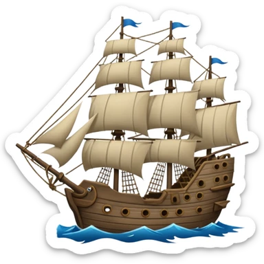 The Flying Dutchman with torn sails sticker