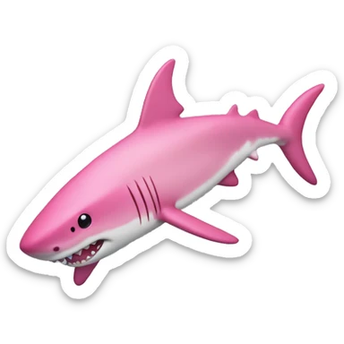 Pink shark sticker