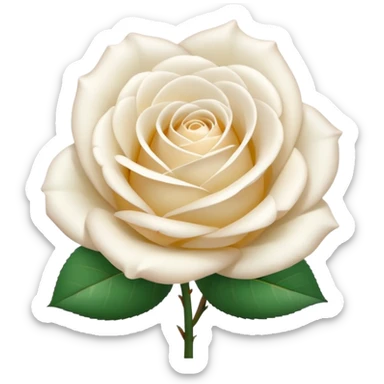 A white rose emoji in iOS emoji style, clean and smooth vector illustration, soft lighting, subtle gradients, minimal and cute, centered, transparent background, high clarity, no outline, no text
 sticker