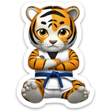 BJJ seated guard  Tiger  sticker