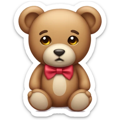 Teddy with a bow sticker