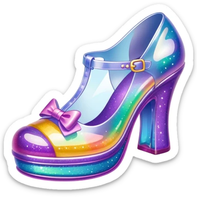 90’s glitter jelly shoes sticker
