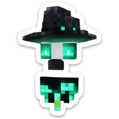 Pixel Minecraft Fedora Halloween Head Mask Diamond Obsidian Emerald Flame Shiny Glow Reward Legendary Unique Epic Mystery sticker