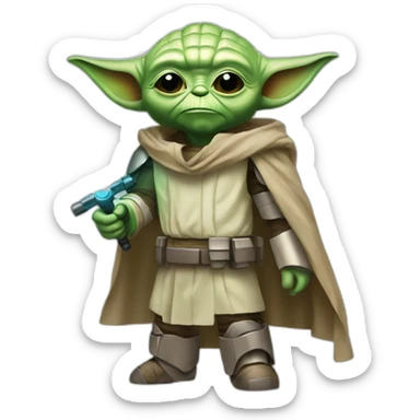 Yoda avec un armure d'Iron man sticker