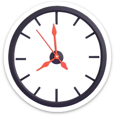 A clock with its hands spinning fast, showing the rapid passage of time. sticker