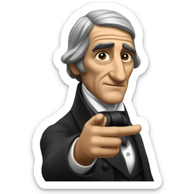 Ralph Waldo Emerson with his hand presenting something sticker