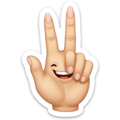 Middle finger with a funny face sticker