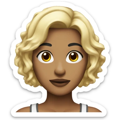 morena skin with blonde wolfcut sticker