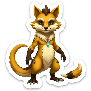 Cool badass furry fantasy-Vernid-creature by LiLaiRa (full body) sticker