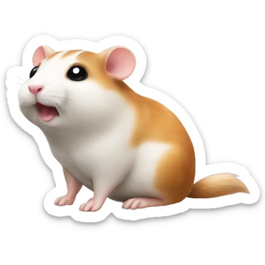 Pooping hamster sticker