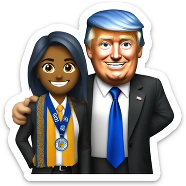 Leicester city supporter with Donald trump  sticker