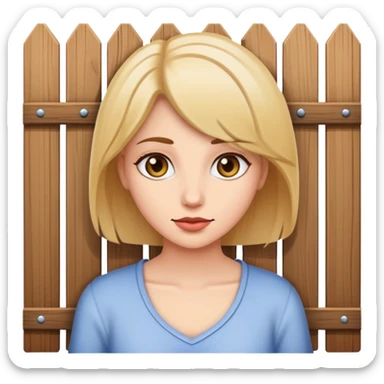 Woman behind a fence sticker