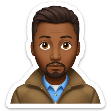 Big Daddy Kane with dark brown hair sticker