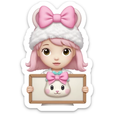 mymelody with sign that says great work sticker