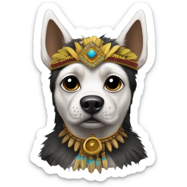 DOG Batman but headdress of papua new guikwa sticker