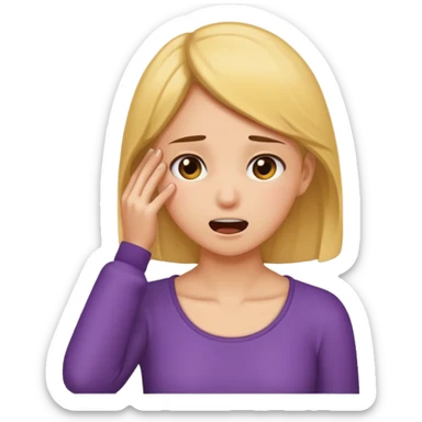 A girl grabbing her neck pretending she wants to chocke herself sticker