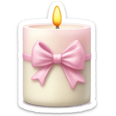 vanilla scented candle in light pink bow sticker