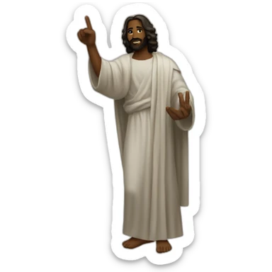 Black Jesus holding  up a peace sign sticker