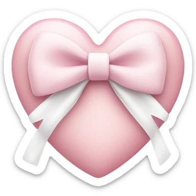 Pastel pink heart with white bow sticker