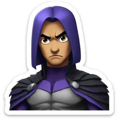 raven of teen titans scowling sticker