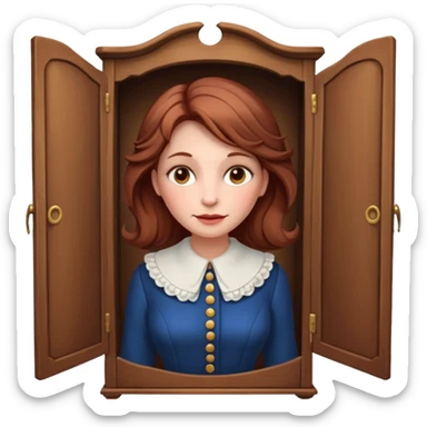 A character from the fairy tale Beauty and the Beast: the lady who was turned into a wardrobe by magic. She retains the wardrobe's original form and has an anthropomorphic face. sticker