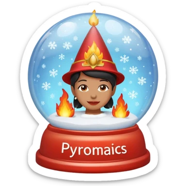 Can you make snow globes  cooperative with fire and have the text pyromaniacs  sticker