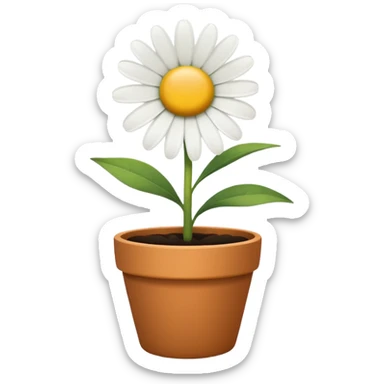 single daisy flower pot sticker