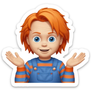 chucky shrugging sticker