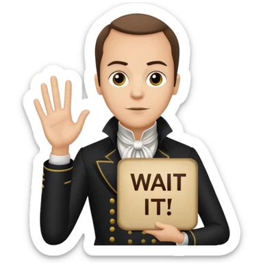 aaron burr holding a wait for it sign sticker