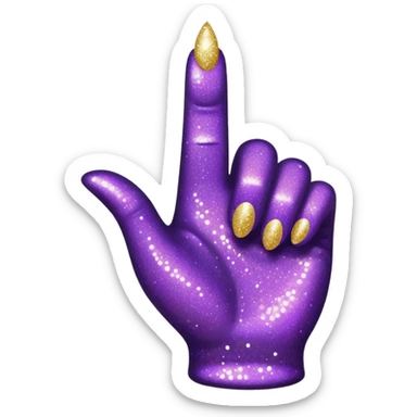 Glitter Roxo e Ciano Mão apontando para direita sticker
