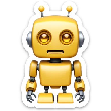 Yellow robot with pinched eyes screaming sticker