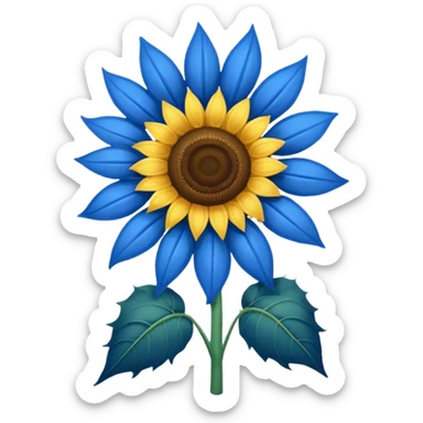blue sunflower sticker