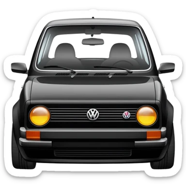 Volkswagen Golf Beyaz Renk Siyah Renk Cam sticker