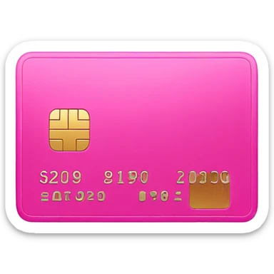 Pink bank card sticker
