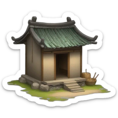 Chinese village hut sticker